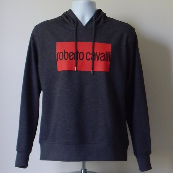 Roberto Cavalli SIGNATURE Red Logo Pullover Hoodie SWEATSHIRT NWT - Picture 2 of 5